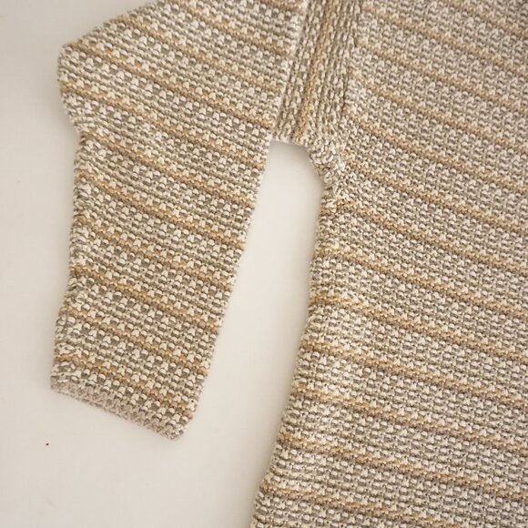 Vintage Express Tricot Taupe Beige Cotton Scoop Neck Cottagecore Sweater M - Picture 8 of 9